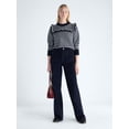 thumbnail image 2 of Free Assembly Women’s and Women's Plus Ruffle Yoke Sweater with Long Sleeves, Midweight, XS-4X, 2 of 5