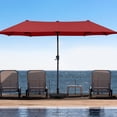 thumbnail image 4 of Ainfox 13ft Large Patio Umbrella, Outdoor Double-Sided Rectangle Market Heavy Duty Umbrellas without Base, Red, 4 of 8
