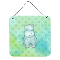 Polkadot Hippopotamus Watercolor Wall or Door Hanging Prints