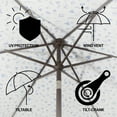 thumbnail image 5 of JONATHAN Y Collins 9 ft. Market Patio Umbrella, Classic Cottage Fringe Tassel, with Auto-Tilt Crank, Wind Vent and UV Protection, Blue/White/Cream, Dark Brown Pole, 5 of 10