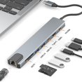 thumbnail image 1 of 1 Hub Usb C, Adaptador Multipuerto 8 En 1, Estaciones De Acceso, Usb-c Vers Hdmi 4k Et Vga, Ethernet Rj45, Audio/micrófono, Pd 100w, Puertos Usb 3.0, Acoplamiento, 1 of 5