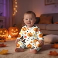 thumbnail image 6 of Family Matching Pajamas Romper Halloween Pumpkin Print Long Sleeve Crewneck Onesie for Men/Women/Kids/Baby Sleepwear - Baby, 6 of 7