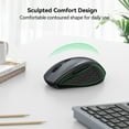thumbnail image 3 of TECKNET Wireless Mouse, 2.4G USB Computer Mouse with 6-Level Adjustable 4800 DPI, Silent Quiet Click，30 Months Battery, Ergonomic Grips, 6 Buttons Portable for PC, Chromebook, Mac - Grey, 3 of 8