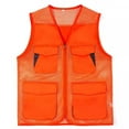 thumbnail image 2 of Hvyesh Safety Vest,Work Vest Multi-Pockets Zipper Unisex Work Vest Volunteer Activity Event Waistcoat Orange Vest, 2 of 3