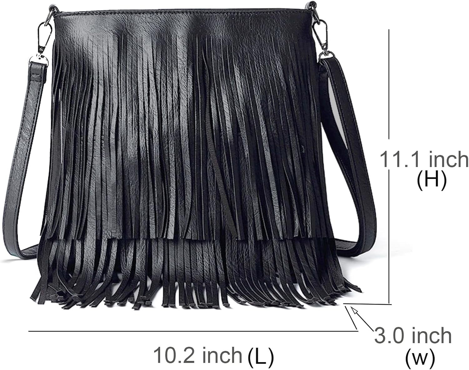 Vintage Fringe Purse Fringe Hobo Bags for Women Vegan Leather Tassel Hippie Crossbody Bag