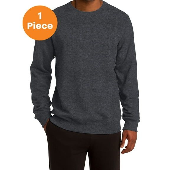 Sport-Tek ST266 Crewneck Sweatshirt, Graphite Heather, S, Mens Sweatshirts