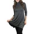 thumbnail image 5 of ToBeInStyle Women's Angled Hem Turtleneck Longline Top, 5 of 16