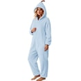thumbnail image 5 of HappyYEE Womens Halloween Costume Pumpkin Flannel Jumpsuits, Fleece Long Sleeve Pajamas with Pockets, Zipper Hooded Onesie Pajamas for Festival Party Wear, 5 of 8
