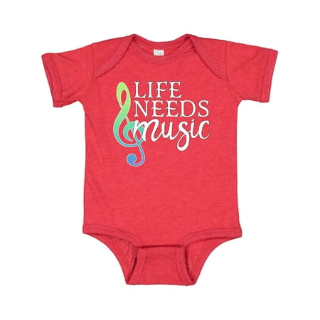

Inktastic Life Needs Music- ocean colors Gift Baby Boy or Baby Girl Bodysuit