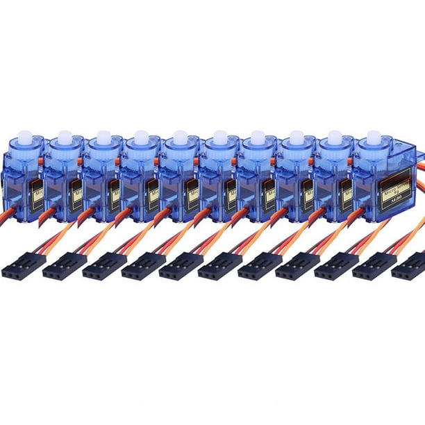 10PCS SG90 9G Mini Servo Motor Servo para Aviones RC Brazo Robótico de Ala Fija Control de Servo Motor para Avión 180°