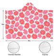 thumbnail image 3 of Wearable Blanket,Pioneer Flower Floral Print Pattern Hooded Wearable Flannel Blanket for Adults & Teens,Winter Poncho Shawl Wrap Cape Cozy Anti-Pill,60"x80", 3 of 5