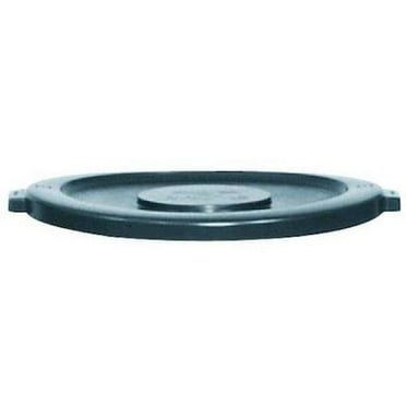Rubbermaid Commercial Brute Trash Can Top, Round, Flat, Fits 44 gal Container Cap, 24 1/2 in Dia, Gray