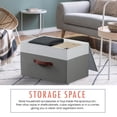 thumbnail image 2 of Ornavo Home Foldable Collapsible XLarge Storage Box Bins Linen Fabric Shelf Basket Cube Organizer with Leather Handles and Lid - Set of 3 - 16.5 x 11.8 x 7.5, 2 of 5