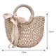 thumbnail image 2 of Bolsa De Hombro Bolsa de piscina de paja para mujer Bolsas de verano de moda con cinta de encaje (Beige) Tmvgtek Para Estrenar, 2 of 8
