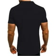 thumbnail image 4 of Inleife Mens T-Shirts Men Casual Pullover Zipper Turndown Short Sleeve Gradient Tops, 4 of 6