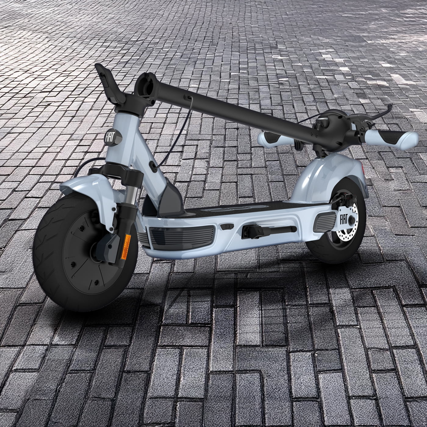 Fiat 500W Electric Scooter, Foldable Scooter for Adults with 10” Tubeless Tires, Blue