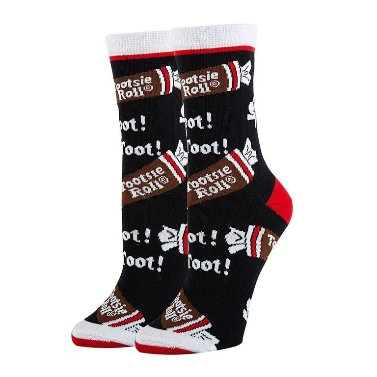 Women’s Novelty Tootsie Roll Crew Socks, Crazy Funny Cotton Dress Socks  Gift - Toot Toot Tootsie