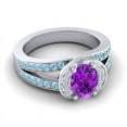 thumbnail image 3 of Diamond-Capitals 2.35 Carat New Oval Cut Amethyst & Aquamarine Gemstone Wedding Ring for Ladies Solid 14K White Gold Size 4, 3 of 8