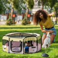 thumbnail image 1 of 36-inch Large Exercise Puppy Pet Playpen Portable Dog Cat Pet Play Pen Pet Cage Tent Kennel Crate Pink Carry Bag Included, 1 of 6