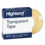 Transparent Tape, 1 Core, 0.75 X 36 Yds, Clear | Bundle of 5 Rolls