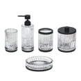 thumbnail image 3 of hometrends Glass Toothbrush Holder with Black Metal Trim, 3 of 3