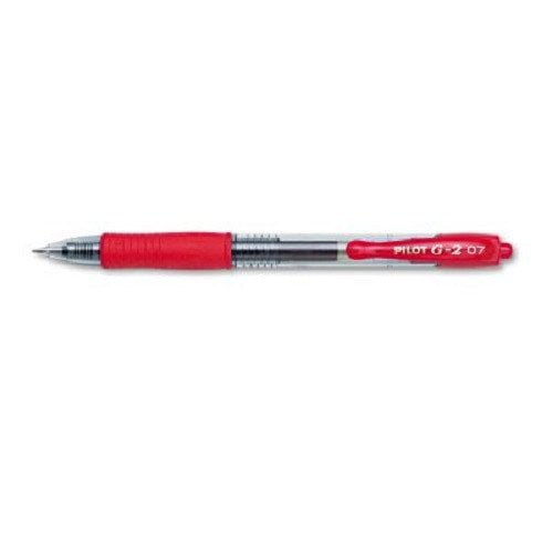 Ultra Fine Point 12 Count PILOT G2 Premium Refillable & Retractable Rolling Ball Gel Pens Red Ink 