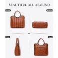 thumbnail image 5 of rofozzi Bolsos de cuero vegano para mujer, bolso mediano para tableta de 11 pulgadas, bolso de mano para oficina y viajes, bolso bandolera, 5 of 5