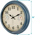 thumbnail image 2 of 16 Inch Large Outdoor Clock with Thermometer and Hygrometer Combo, Waterproof Rustic Vintage Indoor Outdoor Wall Clocks for Patio, Pool, Garden Decor- Blue, 2 of 9