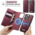thumbnail image 3 of Compatible con Funda Billetera Desmontable para iPhone 16 Pro Compatible con Magsafe, Soporte para Tarjetero con Bloqueo RFID y Tapa de Cuero PU 2 en 1 Funda Magnética a prueba de Golpes, 3 of 9