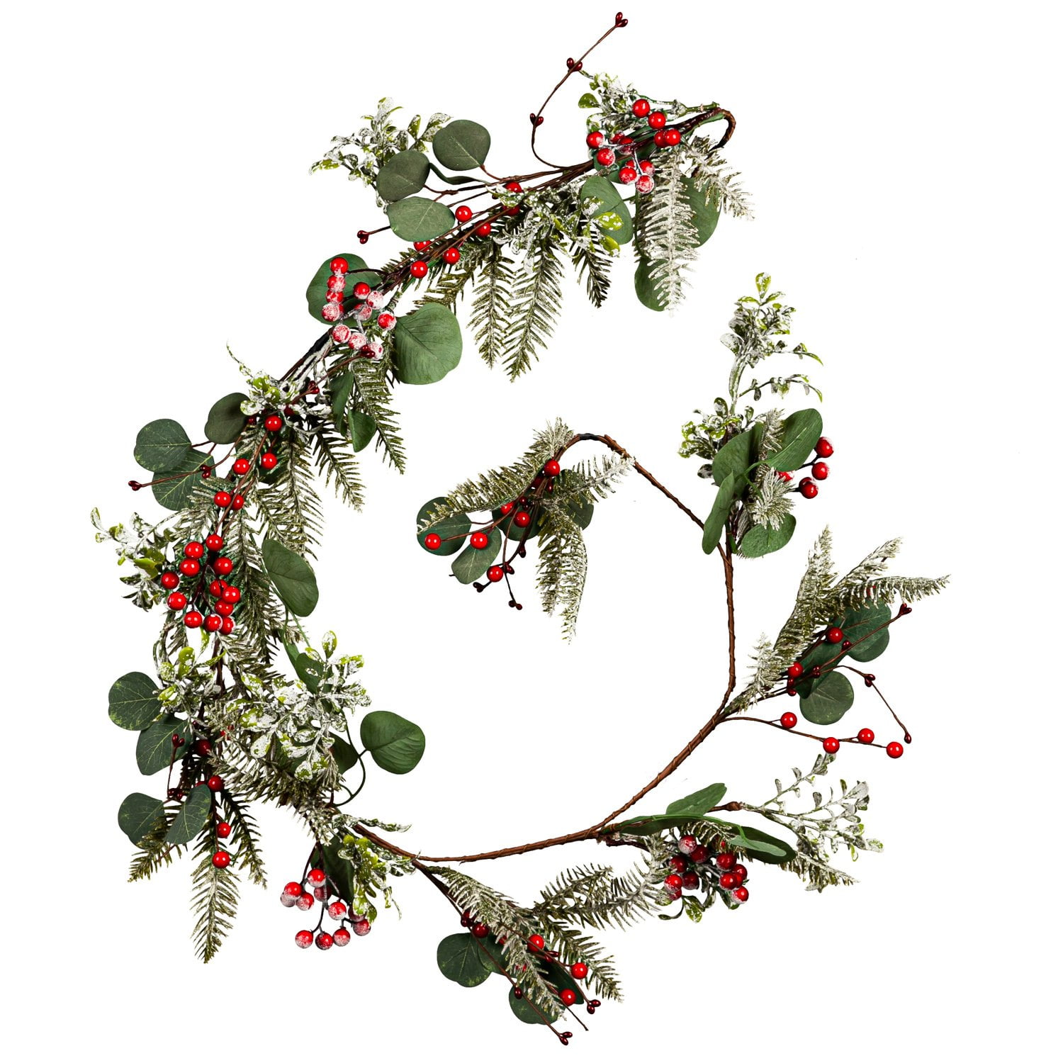54" LED Frosted Berries and Eucalyptus Artificial Garland