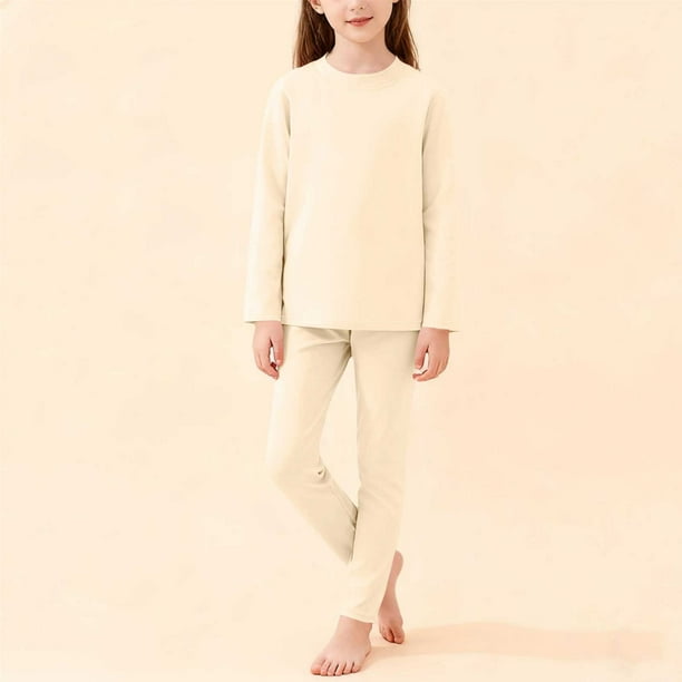 Conjuntos de blusas y camisas de cuello redondo y manga larga para niños, color liso, cuello semialto, manga larga, pantalones con cintura elástica, conjunto de traje cálido para niños medianos y gran