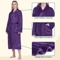 thumbnail image 3 of PAVILIA Purple Women Robe Fleece Plush Soft, Fluffy Fuzzy Cozy Warm Lightweight Bathrobe, Shower Spa House Long Robe for Women, 2XL/3XL, 3 of 9