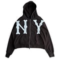 thumbnail image 2 of Men's Letter Embroidery Zip Up Hoodie Sweatshirt Long Sleeve Crewneck Colorful Hip Hop Streetwear Jacket, 2 of 3
