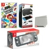 Nintendo Switch Lite Console Gray with Super Mario Party, Accessory Starter Kit and Screen Cleaning Cloth Bundle