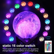 IM Beauty Moon Lamp Night Light 6 inch 16 Colors 3D Galaxy Star Lamp LED Globe Light with Wood Stand,Touch,Pat and Remote Control USB Rechargeable for as Gifts for Baby Girls Boys Lover Family