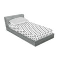 thumbnail image 2 of Ambesonne Black and White Fitted Sheet & Pillow Sham Set, Dots Foliage Leaves, Twinxl, White and Black, 2 of 2