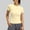Yellow, variant on Women's Workout Tops Short Sleeve Compression Shirt Athletic Gym T Shirt Yoga Running Fitted Crew Neck Basic Tee Yellow