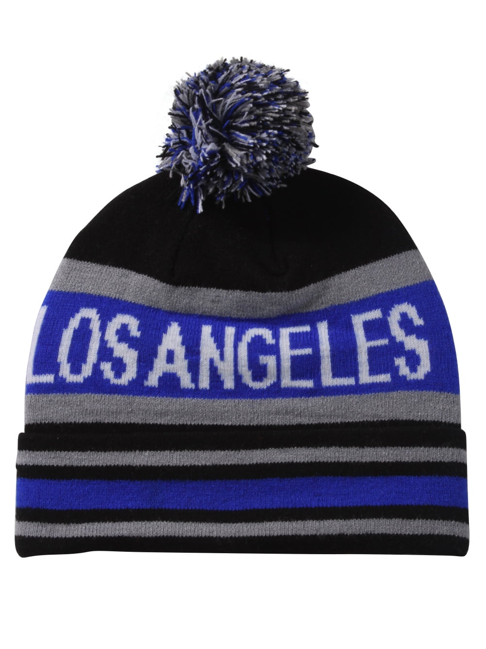 Los Angeles Cuffed Pom Beanie - Black 