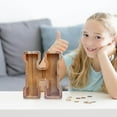 thumbnail image 3 of Qonioi Wooden Letter Savings Bank, Transparent Glass Coin Bank with English Alphabet, Money Box, Piggy Bank, 3 of 6