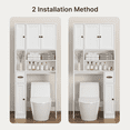 thumbnail image 3 of Over The Toilet Storage Cabinet,Reversible Left/Right Installation,Asofer 71"H Bathroom Storage Cabinet,White, 3 of 12