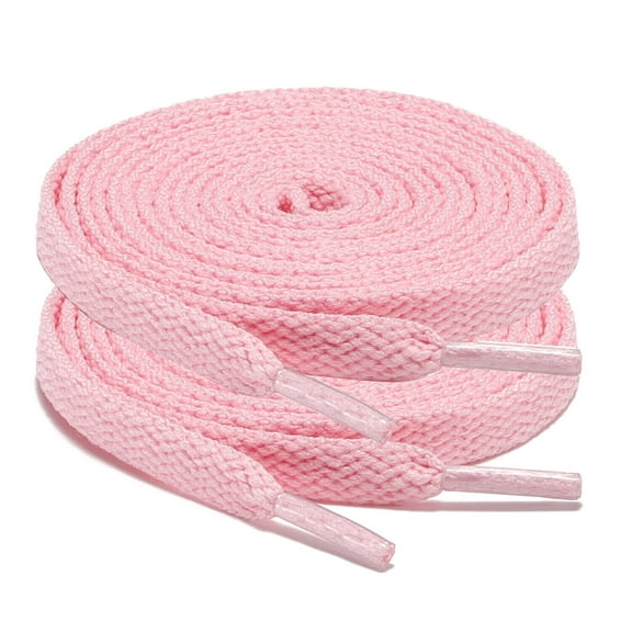 2Pair 24 27 36 45 63 72 Inch Flat Shoelaces Replacement for Sneakers Boots Pink