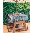 thumbnail image 3 of Outdoor Tablecloth with Umbrella Hole for Patio/Picnic/Party/Camping, Christmas Cow Waterproof Table Cloth Rectangle Table Cover Washable, Winter Oil Painting Cattle Pine Trees Berry (60"x 120"), 3 of 7