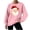Pink, variant on Hooded Sweatshirt for Women Fashion Loose Casual Christmas Printed Round Neck Long Sleeve Hoodless Sweatshirt