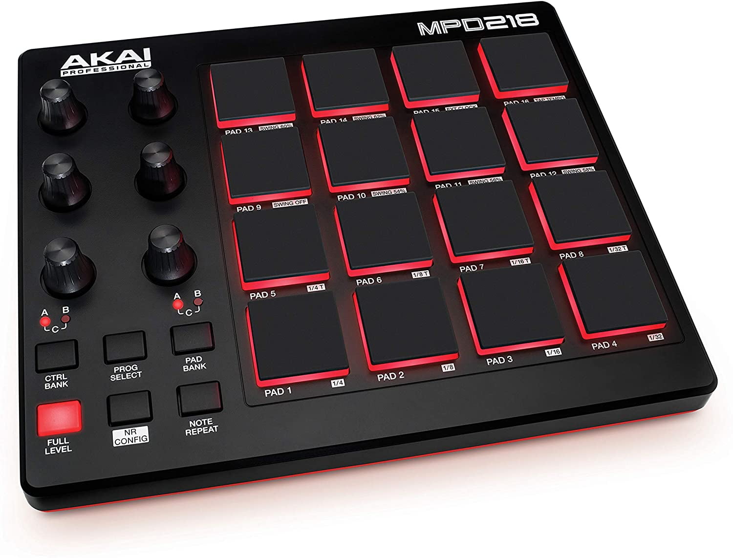 AKAI Professional MPD218 | 16-Pad USB/MIDI Controller With MPC Pads, 6  Assignable Knobs, Production Software Included