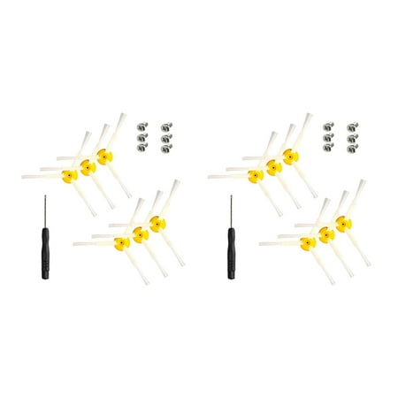 

12Pcs Spare Side Brushes Spare Parts Brush for 500 600 and 700 Series - Includes Screws and Screwdriver