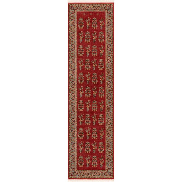 Unique Loom Tapis Fars Teintes Naturelles 2' 7 x 10' Runner Rouge/bleu Clair