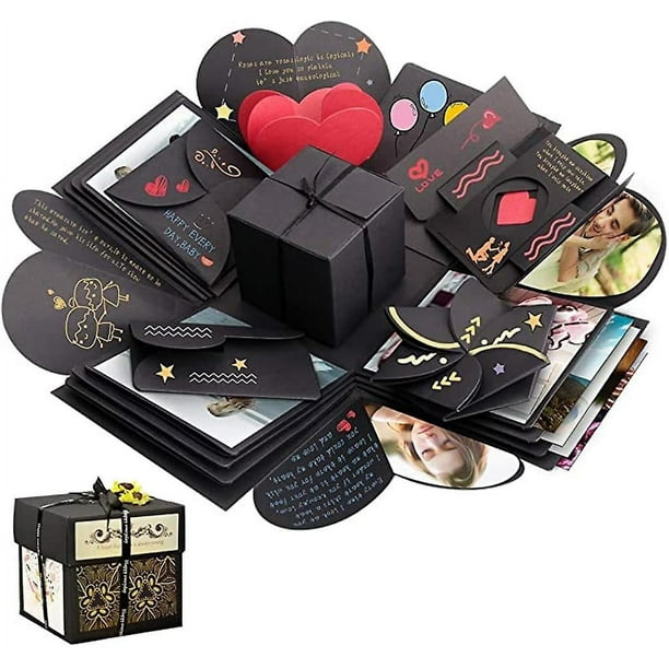 Caja sorpresa, álbum de recortes de regalo artesanal y álbum de fotos para Navidad/San Valentín/aniversario/cumpleaños/boda"
