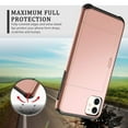 thumbnail image 3 of Card Slot Holder Wallet iPhone 13 Mini Case - (Rose Gold) Dual Layer Shockproof with Heavy Duty Protection, 3 of 7