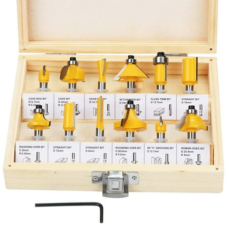 

12PCS 6.35mm 1/4 Inch Tungsten Carbide Angle Cut-Off Bit with Wrench