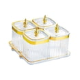 thumbnail image 3 of simhoa Dried Fruit Plate Candy Nuts Dish with Lid for Living Room Dining Room Candy Clear 4 grid, 3 of 8